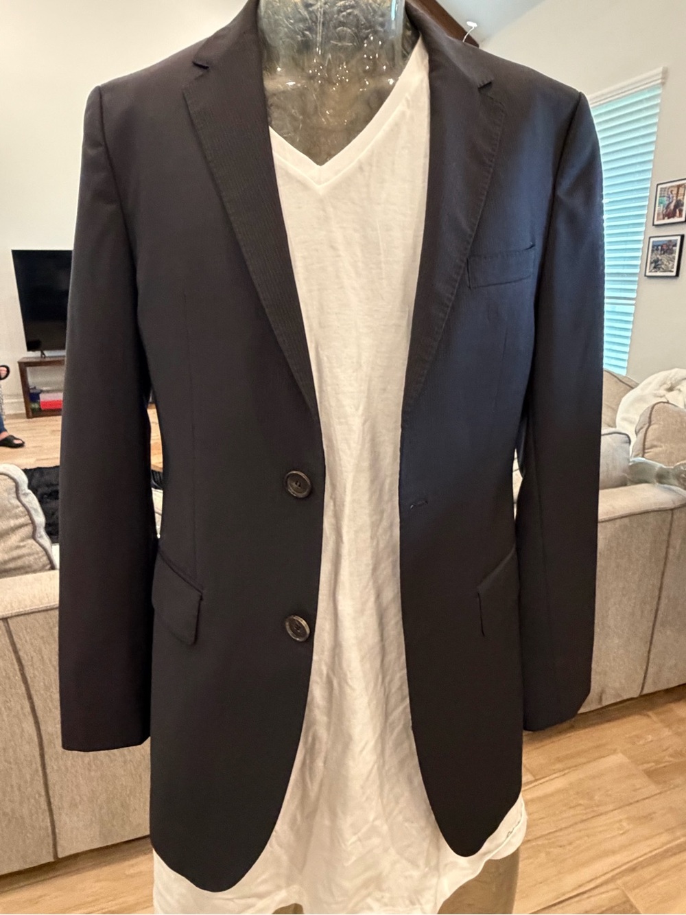 Boss Men's Dark Brown Two-Button Sport Coat
